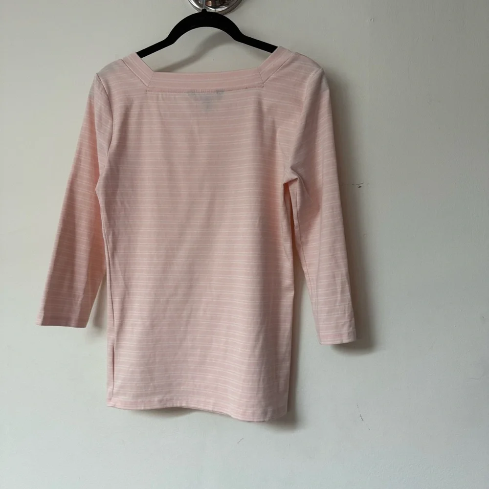 Ralph Lauren Pale Pink Boatneck 3/4 Sleeve Top - Picture 5 of 5